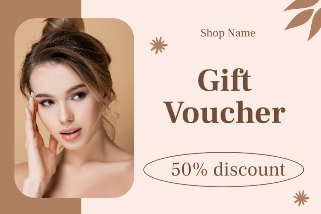 Discount Offer for Makeup Services Gift Certificate Design Template