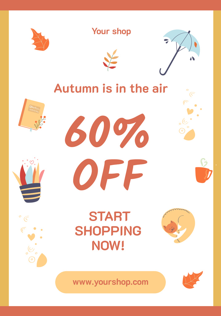 Majestic Autumn Discount Offer Poster 28x40in – шаблон для дизайна