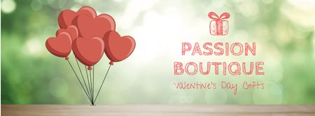 Valentine's Day heart-shaped Balloons Facebook Video cover Design Template