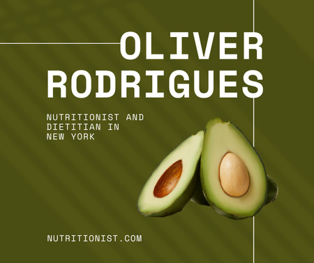 Nutritionist Services Offer with Avocado Facebook Design Template