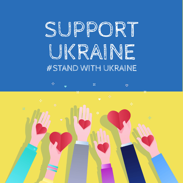 Inspiration Phrase to Stand with Ukraine Instagram tervezősablon