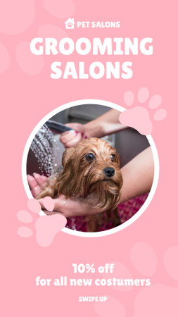 Pet Grooming Salon Ad Instagram Story Design Template