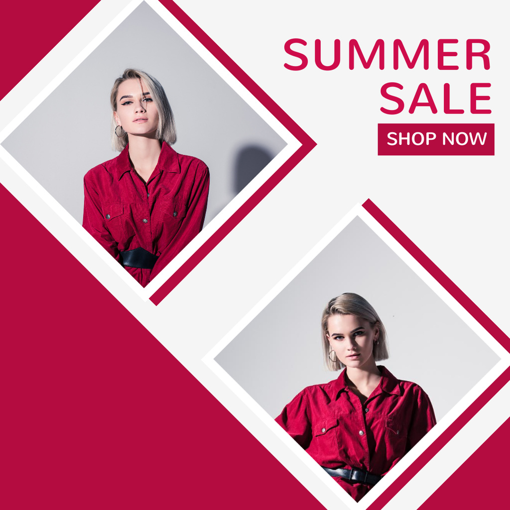 Summer Collection Sale Advertisement in Magenta Instagramデザインテンプレート