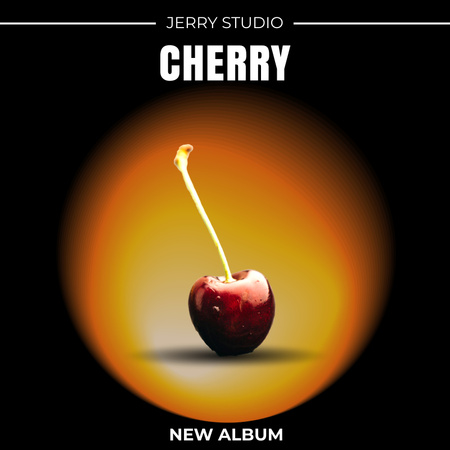 Music Studio with Cherry Album Cover Design Template
