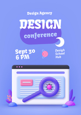 Design Conference Event Announcement Flyer A4 Modelo de Design