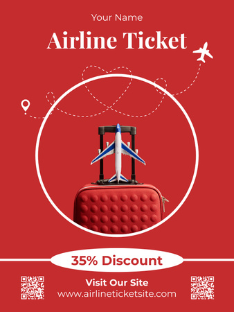 Airline Ticket Discount Offer from Travel Agency Poster US Design Template