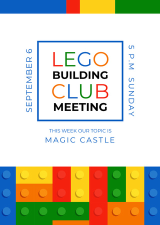 Modèle de visuel Building Club Meeting Constructor Bricks - Postcard A6 Vertical