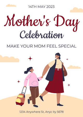 Mother's Day Event Celebration Poster Design Template
