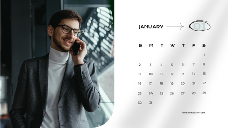 Businesspeople in Office Calendar – шаблон для дизайна