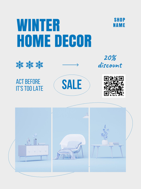 Sale of Cozy Winter Home Decor Poster US Πρότυπο σχεδίασης