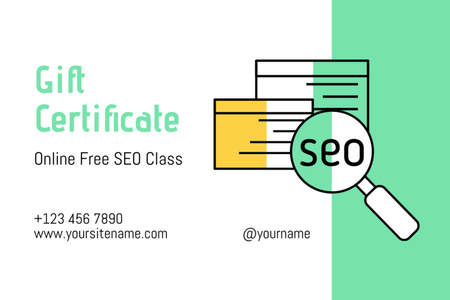Gift Voucher for Free SEO Class Gift Certificate Design Template