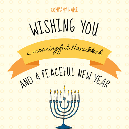 Festive Hanukkah Cheers And Wishes With Menorah Instagram Design Template