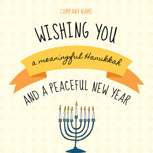 Festive Hanukkah Cheers And Wishes With Menorah Instagram Modelo de Design