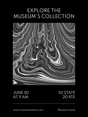 Template di design Museum Exhibition Announcement in Black Frame Poster 36x48in