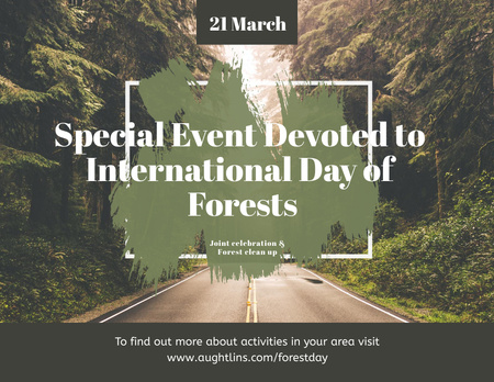 Evento do Dia Internacional das Florestas com árvores altas Flyer 8.5x11in Horizontal Modelo de Design