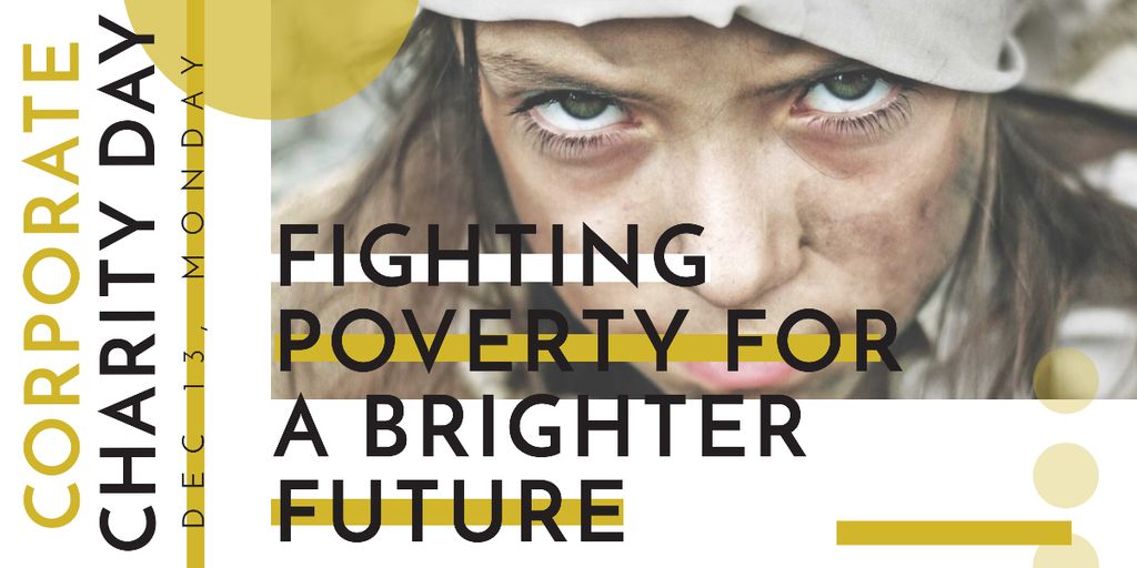 Modèle de visuel Corporate Charity Day with Poor Child - Image
