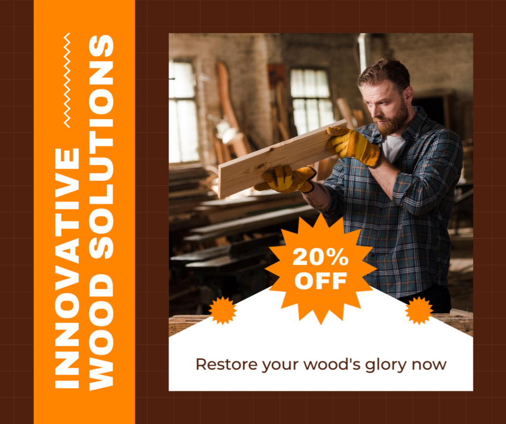 Plantilla de diseño de Decent Carpentry And Woodworking At Reduced Price Offer Facebook 