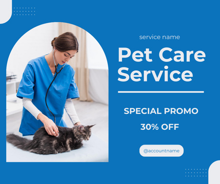 Modèle de visuel Promotion spéciale pour les services de la clinique vétérinaire - Facebook
