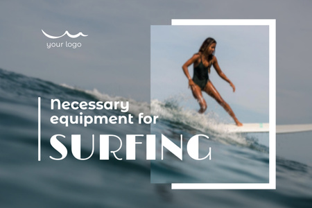 Surfing Equipment Ad Postcard 4x6in Design Template