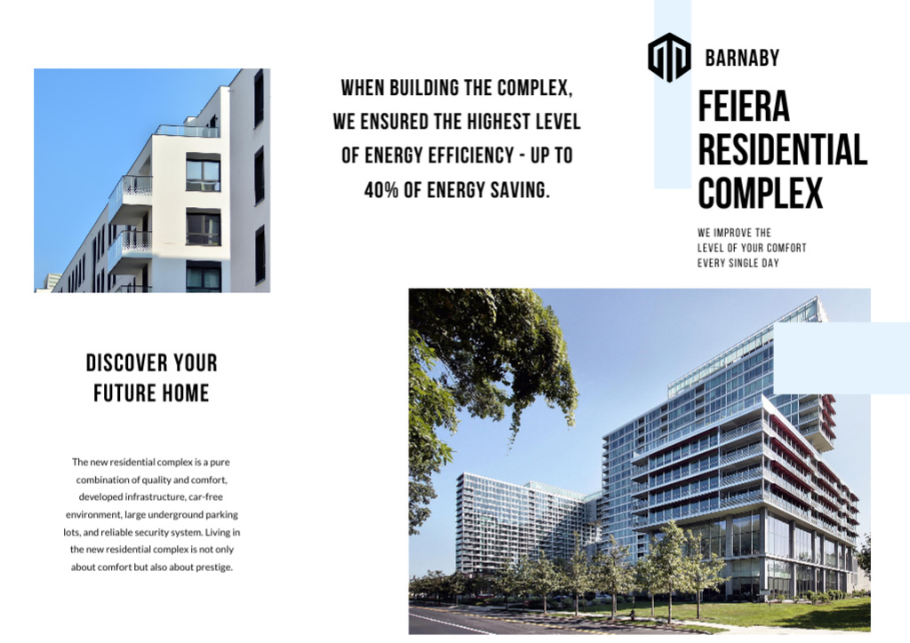 Designvorlage Energy Efficient Residential Complex Ad für Brochure Din Large Z-fold