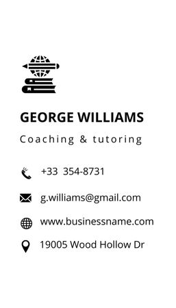 Modèle de visuel Education Coaching and Tutoring Service Offering - Business Card US Vertical