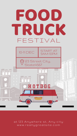 Street Food Festival Announcement with Truck Instagram Story Design Template