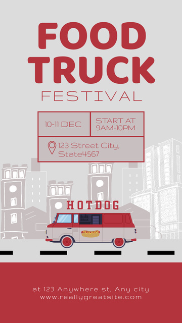 Street Food Festival Announcement with Truck Instagram Story – шаблон для дизайну