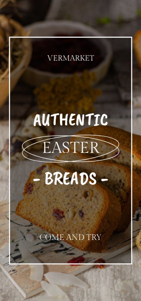 Bakery Offer with Sliced Easter Bread Flyer DIN Large Design Template