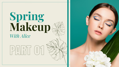 Plantilla de diseño de Oferta de maquillaje de primavera para mujer Youtube Thumbnail 