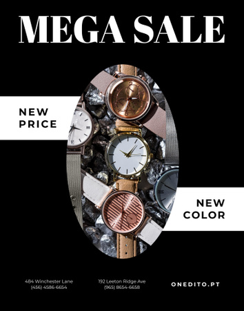 Ontwerpsjabloon van Poster 22x28in van Luxury Accessories Sale with Golden Watch
