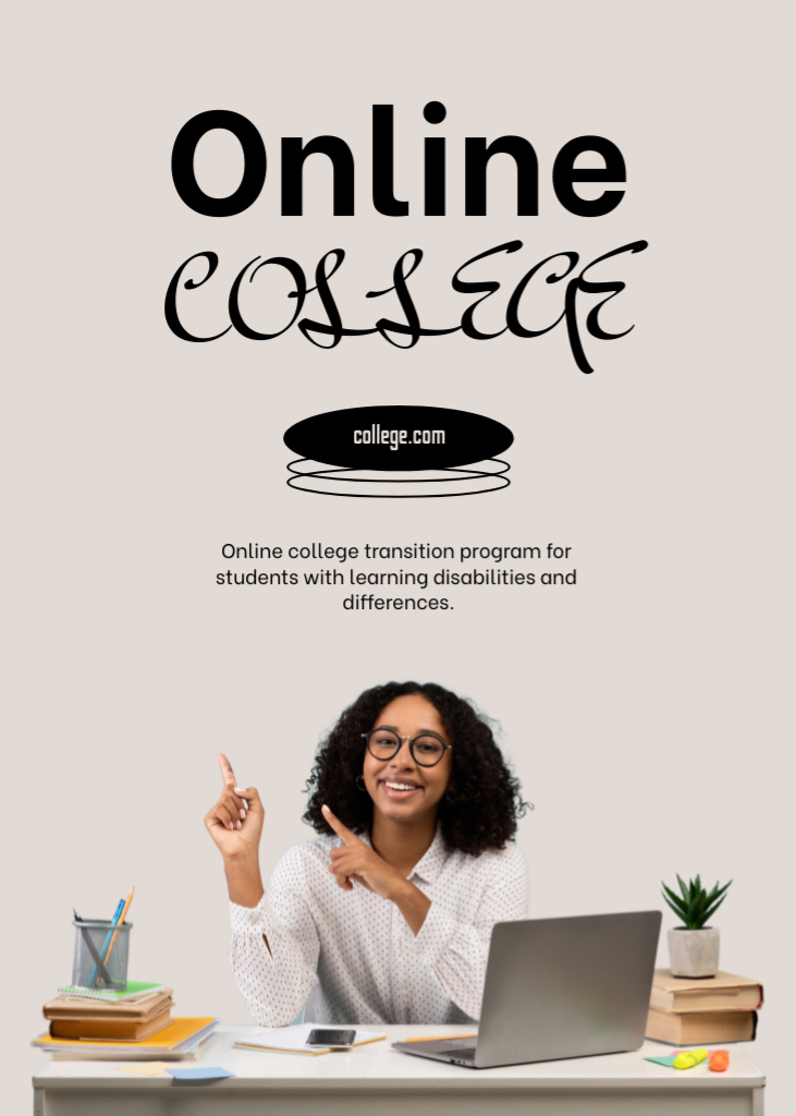 Designvorlage Online College Offer für Flayer