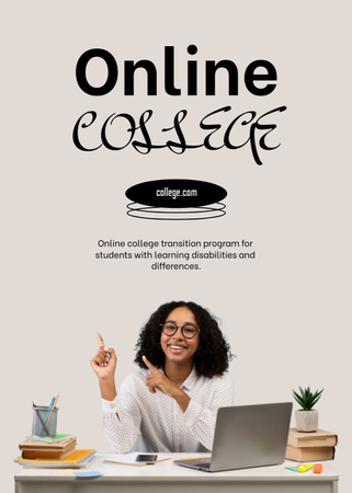 Online College Apply Announcement Flayer Design Template