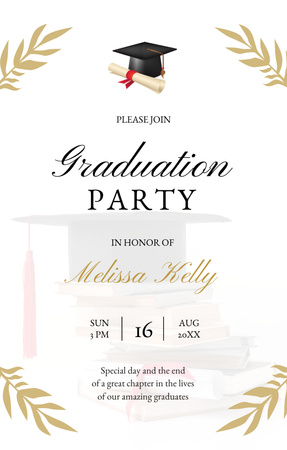 Graduation Party Announcement Invitation 4.6x7.2in Modelo de Design