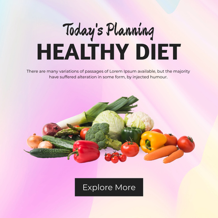 Healthy Diet Planning with Vegetables Instagram Design Template