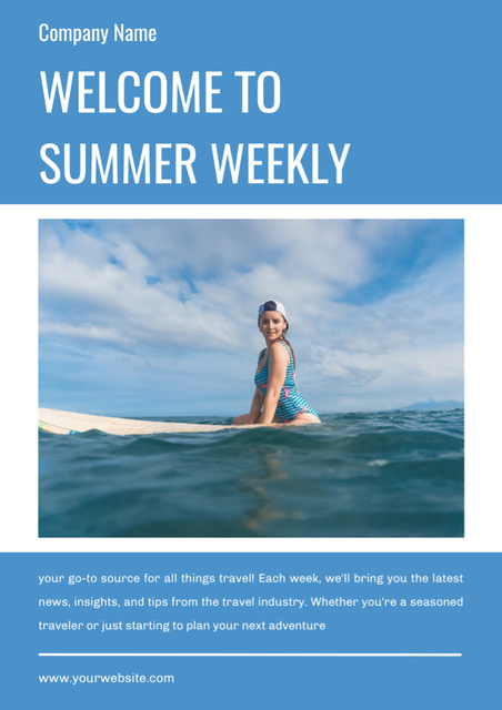 Designvorlage Summer Weekly Travel Offer für Newsletter
