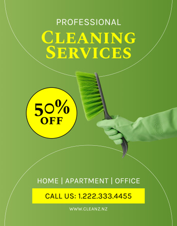 Cleaning Service Advertisement Poster 22x28in Design Template