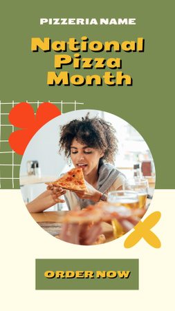 Platilla de diseño Eat Delicious Pizza in National Pizza Month Instagram Story