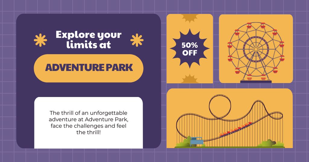 Plantilla de diseño de Limited-time Offer Discount On Admission For Adventure Park Facebook AD 
