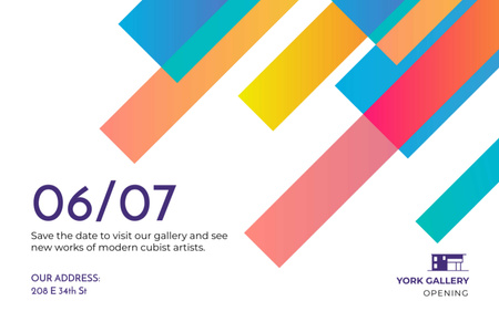 Szablon projektu Kolorowa zapowiedź otwarcia Galerii Flyer 5.5x8.5in Horizontal