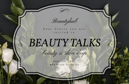 Szablon projektu Mesmerizing Beauty Event Announcement with Tender Spring Flowers Flyer 5.5x8.5in Horizontal