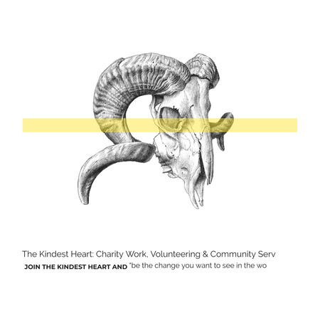 Plantilla de diseño de Volunteer Work Quote with animal Skull Instagram AD 