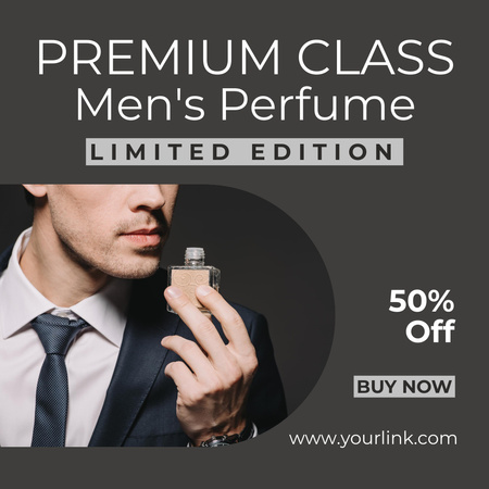 Limited Edition Men's Perfume Discount Announcement Instagram AD Design Template