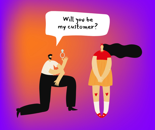 Businessman proposes to Customer Facebook – шаблон для дизайна