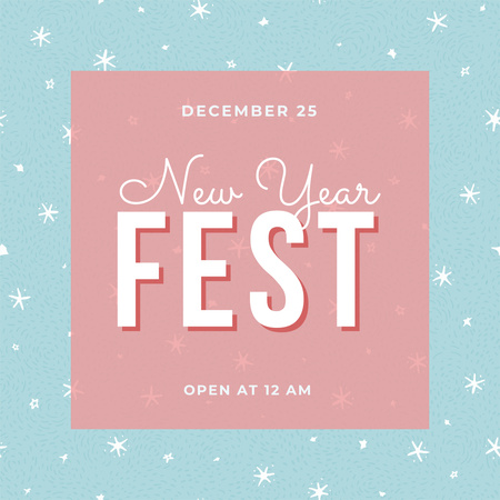New Year Fest Announcement Instagram Modelo de Design