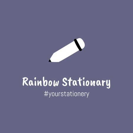 Stationery Shop Ad with Pencil Logo Design Template