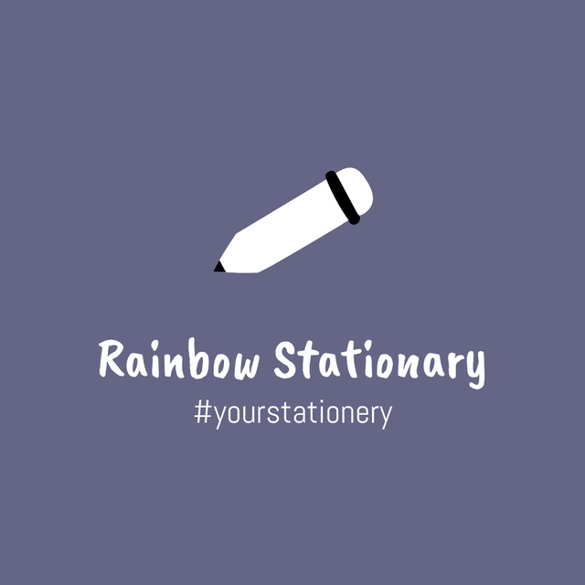 Stationery Shop Ad with Pencil Logo tervezősablon