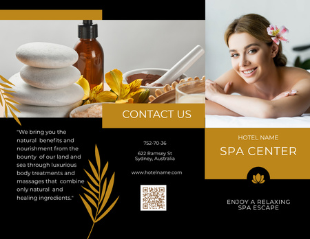 Plantilla de diseño de Oferta de servicios de spa con mujer hermosa Brochure 8.5x11in 