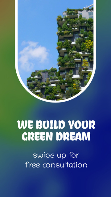 Green Building Construction Services Free Consultation TikTok Video – шаблон для дизайна