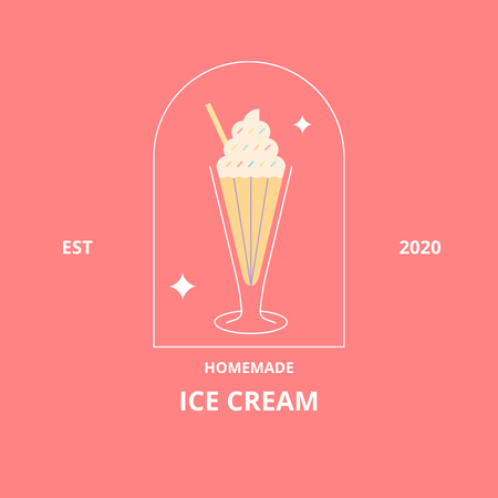 Delicious Ice Cream in Glass Logo Πρότυπο σχεδίασης