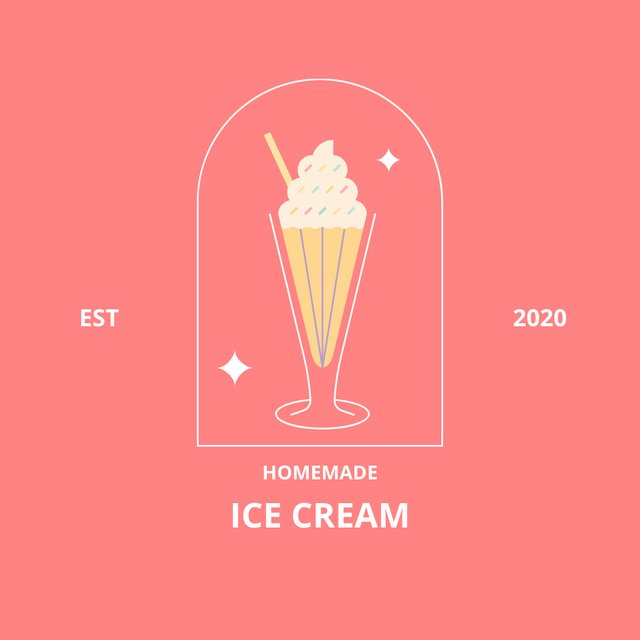 Delicious Ice Cream in Glass Logo Šablona návrhu